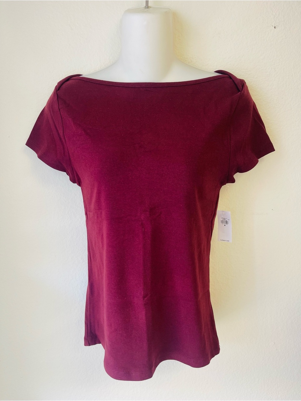 Old Navy Boatneck Short Sleeve Top - Burgundy